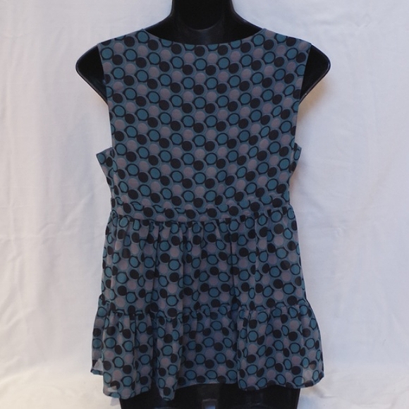 La Classe Couture Dotted Chiffon Empire Waist Ruffle Top NWT- Sz. Sm. - Picture 3 of 4